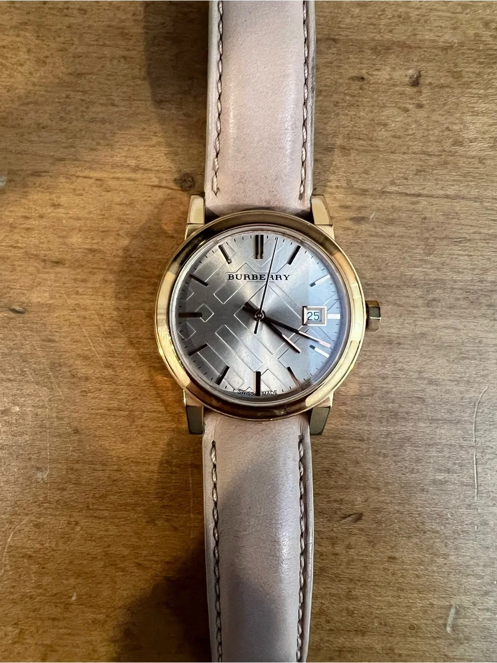 Burberry Rose Gold Watch with Blush Leather Strap